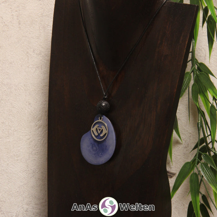 6. Chakra (Stirnchakra) Symbol Kette blau