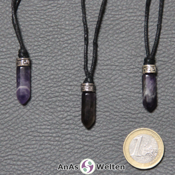 Amethyst, Stift-Anhänger klein mit Kette