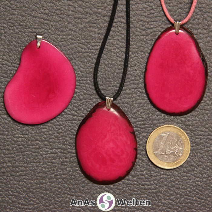 Tagua-Nuss-Schmuck Kette fuchsia