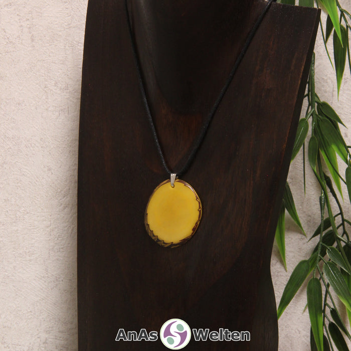 Tagua-Nuss-Schmuck Kette gelb