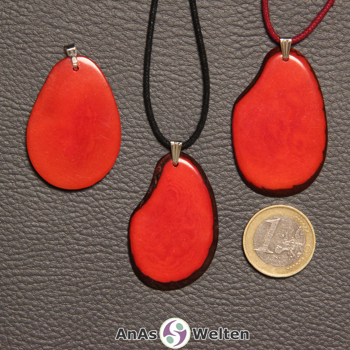 Tagua-Nuss-Schmuck Kette rot