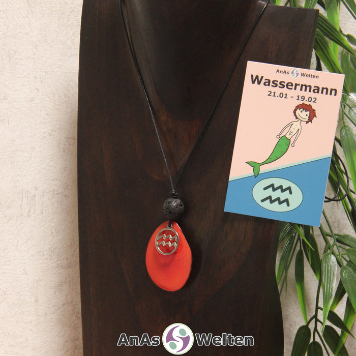 Tagua-Nuss Sternzeichen Kette Wassermann